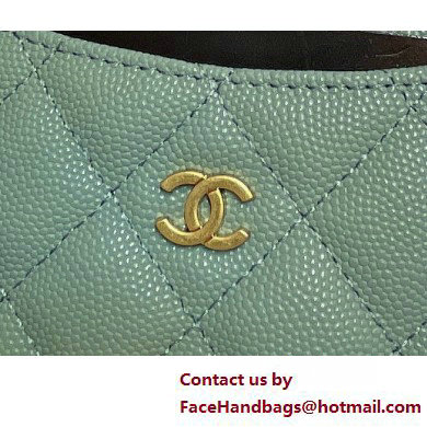 Chanel Grained Calfskin  &  Gold-Tone Metal Zip Coin Purse AP2061 Dusty Green 2025